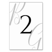 白黒モノグラムイニシャル結婚ズ テーブルナンバー (裏面)