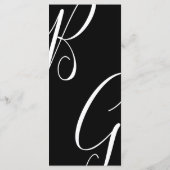 白黒モノグラムイニシャル結婚ズ メニュー (裏面)