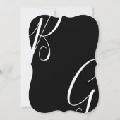 白黒モノグラムイニシャル結婚ズ 招待状 (裏面)