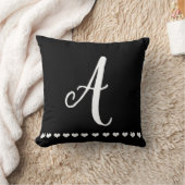 白黒モノグラムイニシャル クッション (ブランケット)