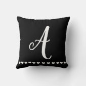 白黒モノグラムイニシャル クッション (裏面)
