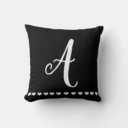 白黒モノグラムイニシャル クッション (正面)