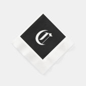 白黒モノグラムイニシャルC, 縁ありカクテルナプキン (角)