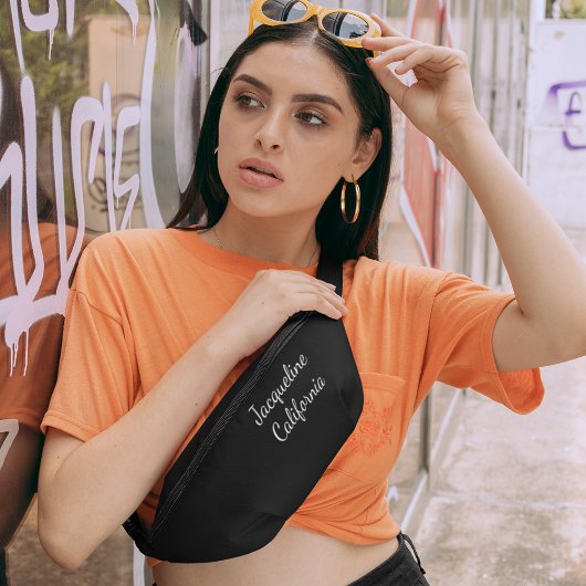 白黒モノグラムウエストクロスボパーソナライズされたディ ファニーパック