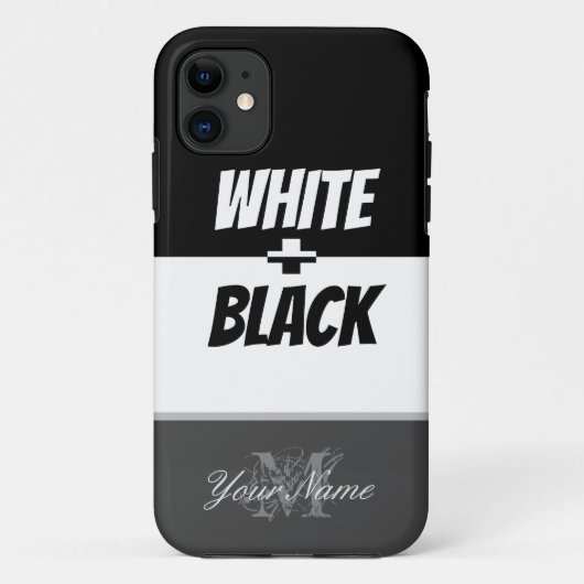 白黒モノグラムエレガントで!ケースマット Case-Mate iPhoneケース (裏面)