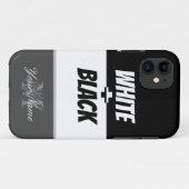 白黒モノグラムエレガントで!ケースマット Case-Mate iPhoneケース (裏面(横))