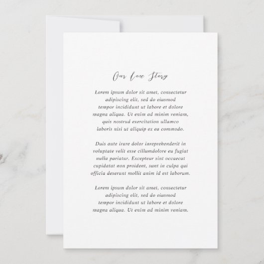 白黒モノグラムエレガントな結婚式 セーブザデート (裏面)