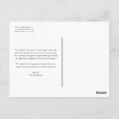 白黒モノグラムエレガントの結婚ありがとう ポストカード (裏面)