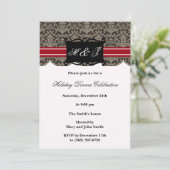 白黒モノグラムエレガントパーティの招待状 招待状 (スタンド正面)