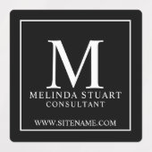 白黒モノグラムエレガントビジネスラベル ラベル (デザイン2)