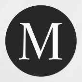 白黒モノグラムエレガントラベル ラベル (デザイン2)