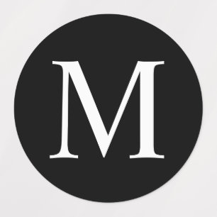 白黒モノグラムエレガントラベル ラベル