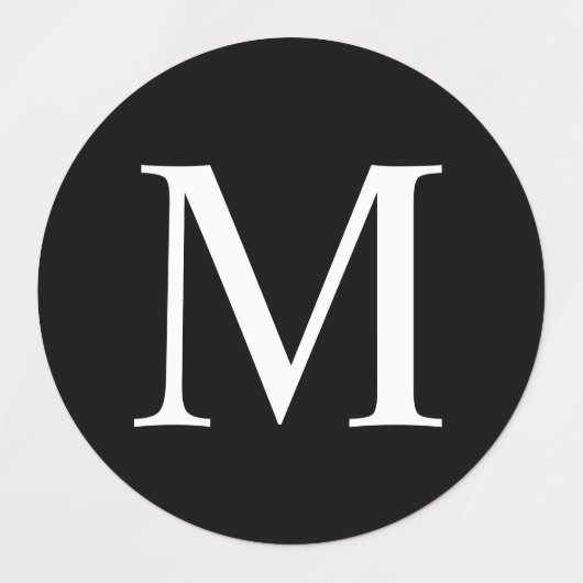 白黒モノグラムエレガントラベル ラベル (デザイン1)