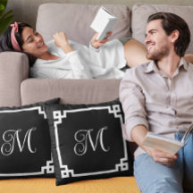 白黒モノグラムギリシャ語鍵 縁ど