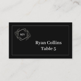 白黒モノグラムクレスト座席表 プレイスカード