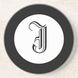 白黒モノグラムコパーソナライズされたースター コースター