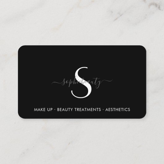 白黒モノグラムサロンビジネスロイヤリティカード ロイヤリティカード (裏面)