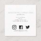 白黒モノグラムシンプルコンモダンサルタント スクエア名刺 (裏面)