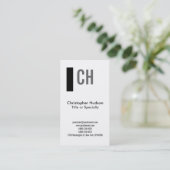 白黒モノグラムシンプルプレーン名刺 名刺 (スタンド正面)