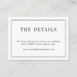 白黒モノグラムシンプルモダン結婚の エンクロージャーカード