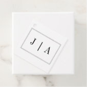 白黒モノグラムシンプルモダン結婚の フェイバータグ (インサイチュ)