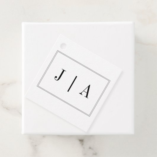 白黒モノグラムシンプルモダン結婚の フェイバータグ (インサイチュ)