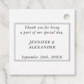 白黒モノグラムシンプルモダン結婚の フェイバータグ (裏面)