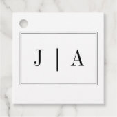 白黒モノグラムシンプルモダン結婚の フェイバータグ (正面)