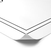 白黒モノグラムシンプルモダン結婚の ポスター (角)