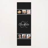 白黒モノグラムスクリプト写真 ヨガマット (正面)