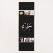 白黒モノグラムスクリプト写真 ヨガマット (裏面)