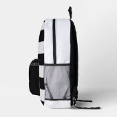 白黒モノグラムストライプのイニシャル名 プリントバックパック (右)