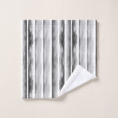 白黒モノグラムストライプのバスタオルセット バスタオルセット (ウォッシュタオル)