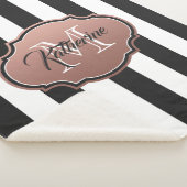 白黒モノグラムストライプ シェルパブランケット (3/4)