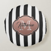 白黒モノグラムストライプ ラウンドクッション (裏面)
