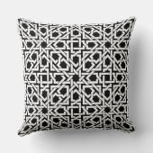 白黒モノグラムトレリス織り クッション (裏面)