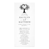 白黒モノグラムハートツリー結婚式 プログラム (正面)