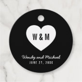 白黒モノグラムハート結婚ズ フェイバータグ (正面)