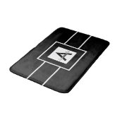 白黒モノグラムパーソナライズされた バスマット (アングル)