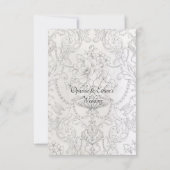 白黒モノグラムビクトリアンクレスト結婚ズ 招待状 (裏面)