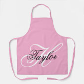 白黒モノグラムファンシーピンク エプロン (正面)