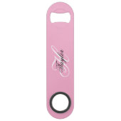 白黒モノグラムファンシーピンク スピード栓抜き (正面)