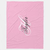 白黒モノグラムファンシーピンク フリースブランケット (正面)