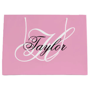 白黒モノグラムファンシーピンク ラージペーパーバッグ