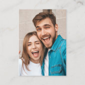 白黒モノグラムフォトQRコードウェディングRSVP エンクロージャーカード (裏面)