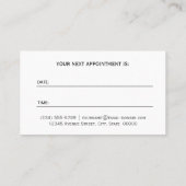 白黒モノグラムヘアスタイリストアポイントメントカード 予約カード (裏面)