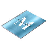 白黒モノグラムベビーブルーフォイル ノートブック (左側)