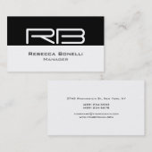 白黒モノグラムマネージャの名刺 名刺 (正面/裏面)