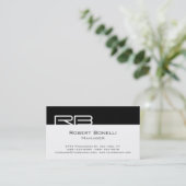 白黒モノグラムマネージャの名刺 名刺 (スタンド正面)