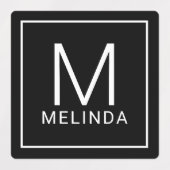 白黒モノグラムミニマリストラベル ラベル (デザイン2)